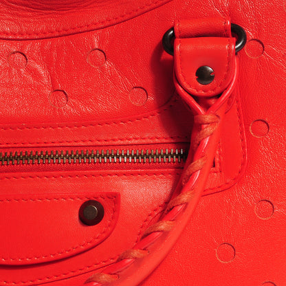 Balenciaga Perforated Lambskin Polka Dots City Orange Sanguine 4 of 13