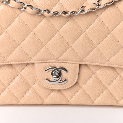 Chanel Caviar Quilted Medium Double Flap Beige 10 of 10