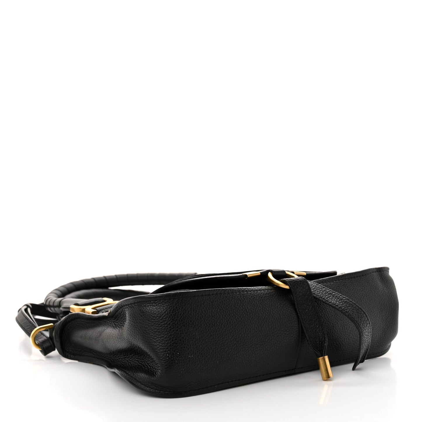 Calfskin Small Marcie Satchel Black
