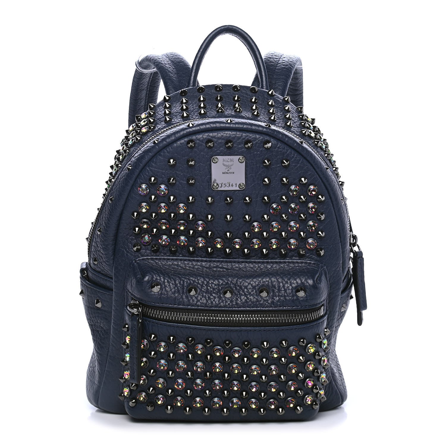 MCM Visetos Swarovski Mini Stark Diamond Backpack Dress Blue 1 of 4