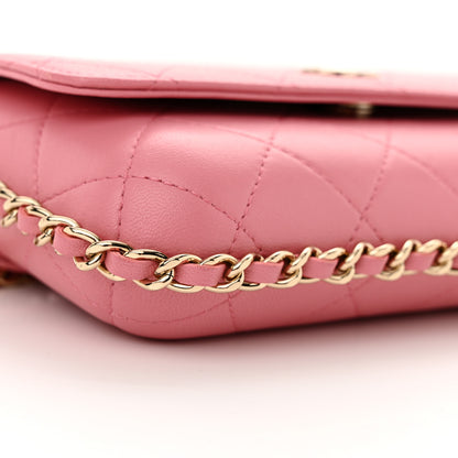 Chanel Calfskin Diamond Stitched Chain Around Flap Phone Holder Dark Pink 9 of 12