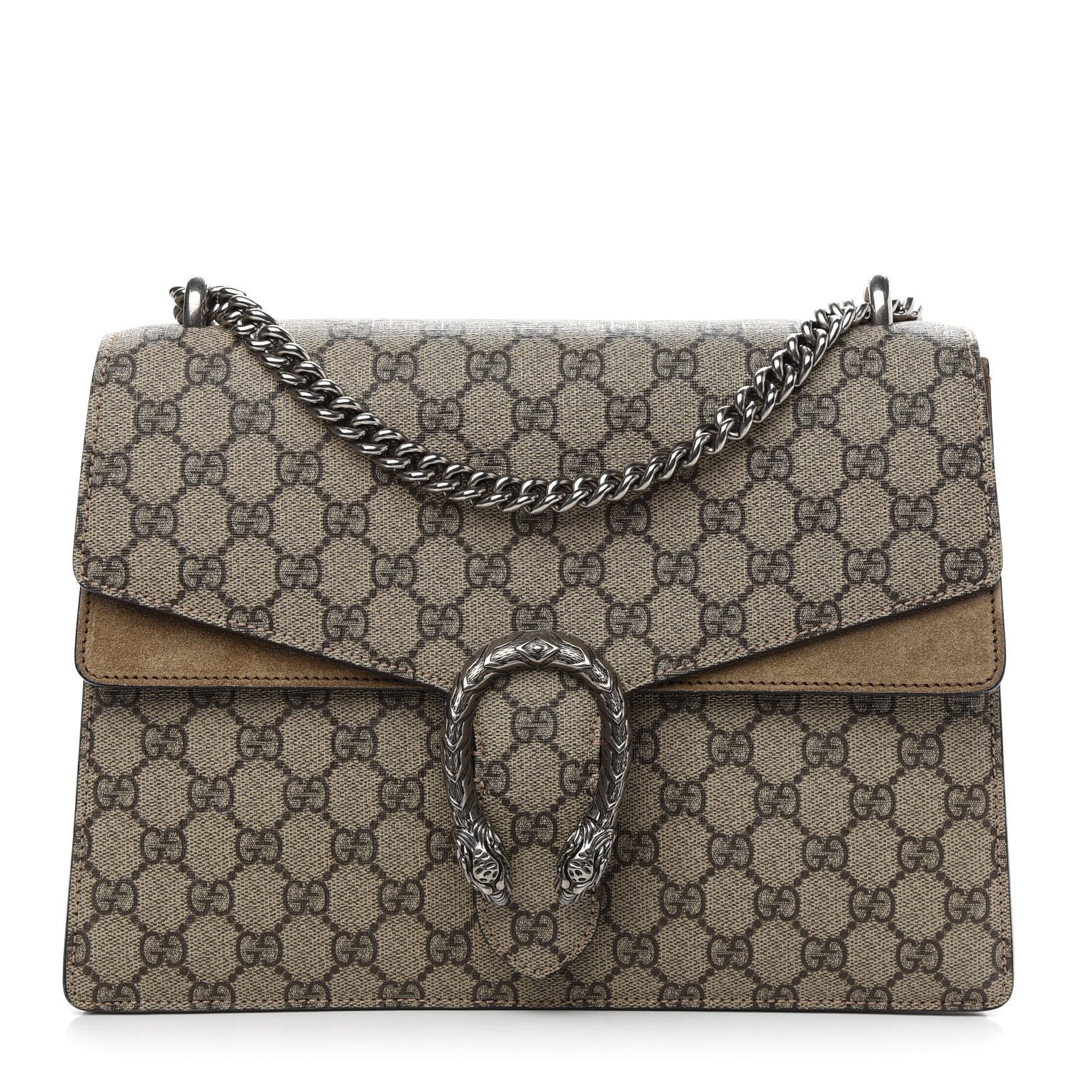 Gucci GG Supreme Monogram Medium Dionysus Shoulder Bag Taupe 1 of 10