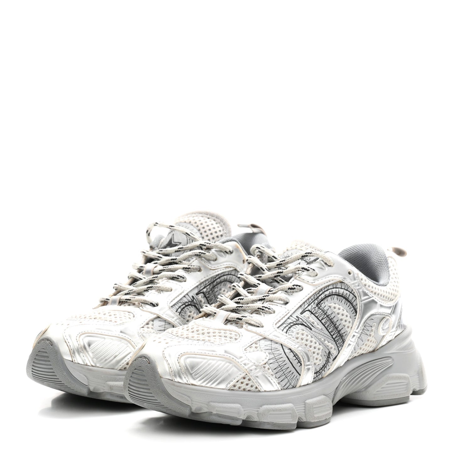 Technical Mesh Dior Chrono Sneakers 36 Silver