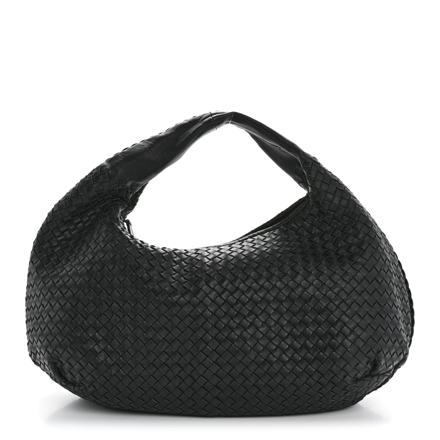 Nappa Intrecciato Large Belly Veneta Hobo Black