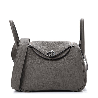 Hermes Taurillon Clemence Mini Lindy 20 Etain 1 of 9
