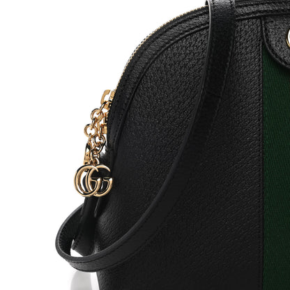 Gucci Calfskin GG Web Small Ophidia Dome Shoulder Bag Black 10 of 12
