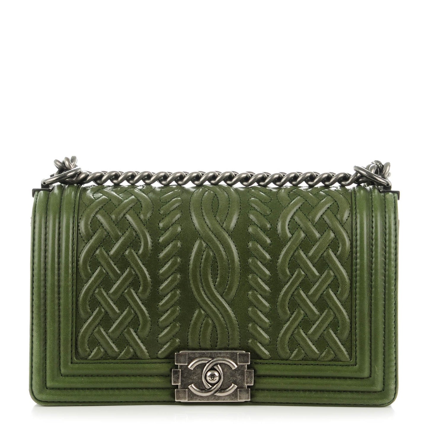 Lambskin Medium Celtic Boy Flap Green