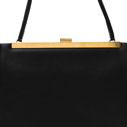 Celine Smooth Calfskin Medium Clasp Shoulder Bag Black 8 of 11