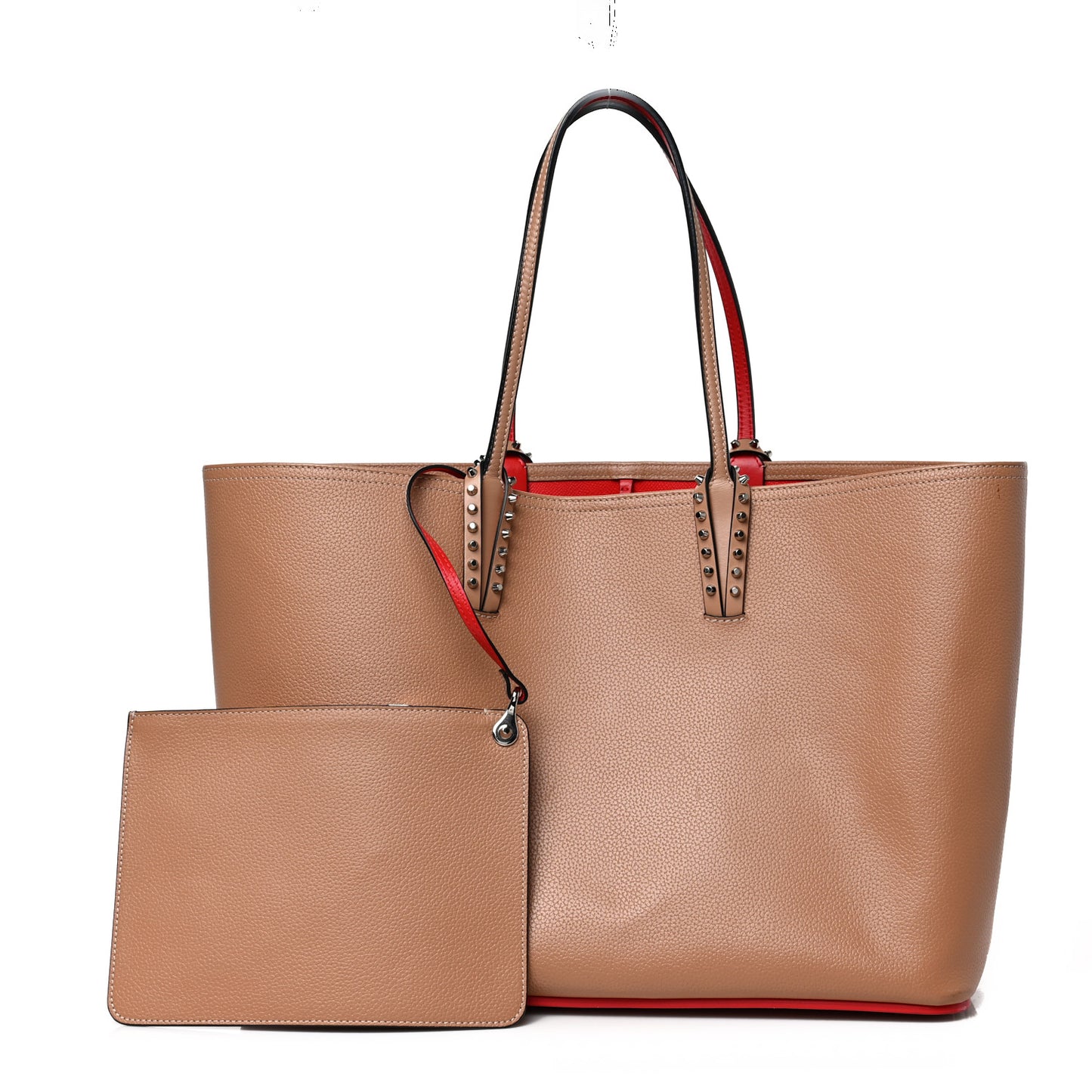 Calfskin Spikes East West Cabata Tote Nude