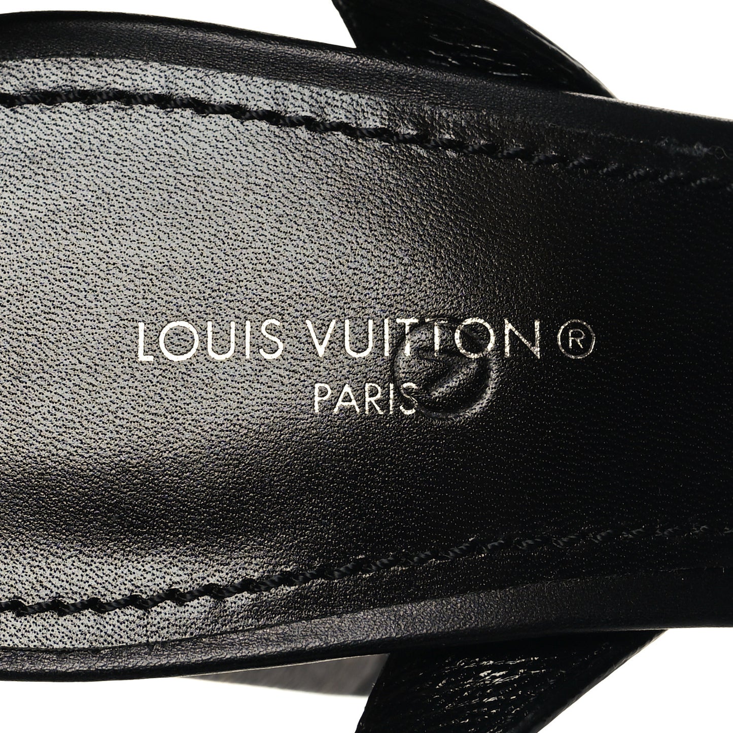 Calfskin Studded Monogram Silhouette Sandals 36 Black