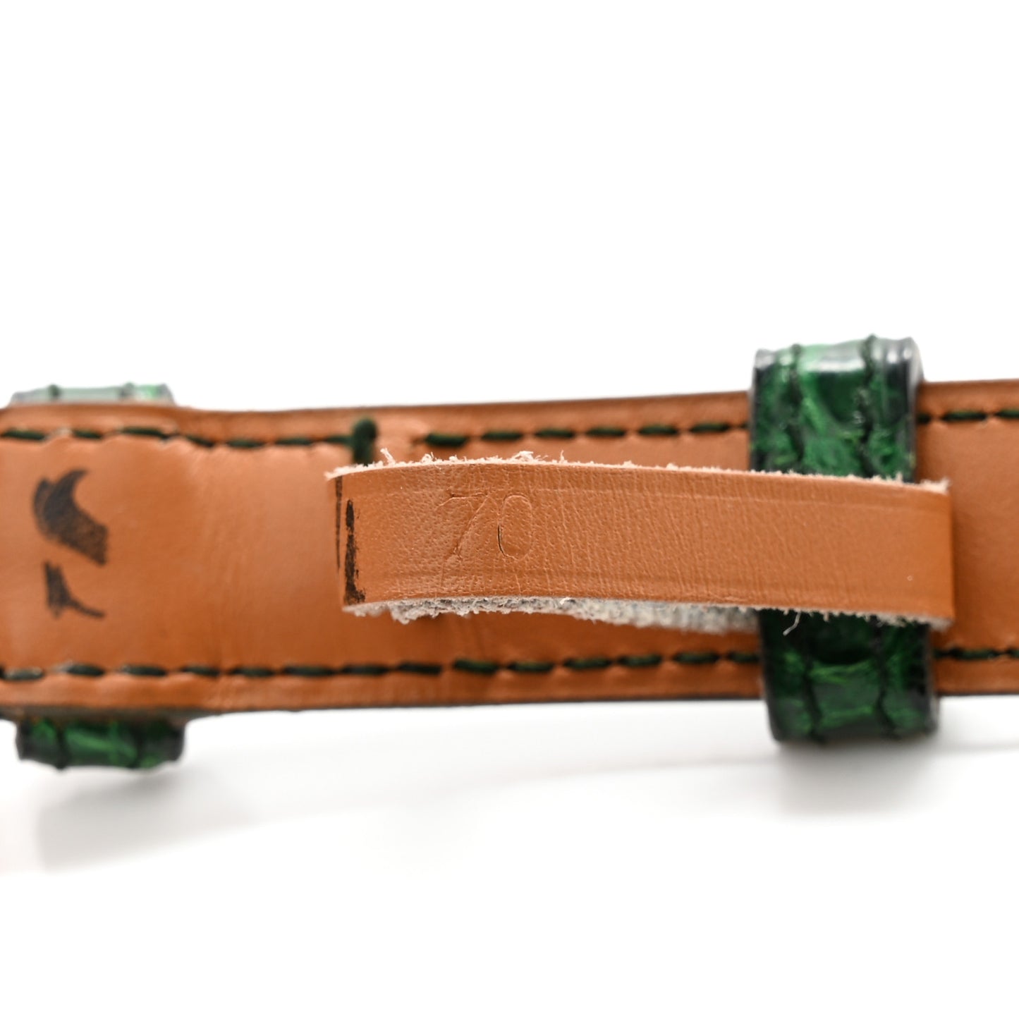 Shiny Crocodile Porosus 18mm Etriviere Belt 70 28 Vert Emeraude