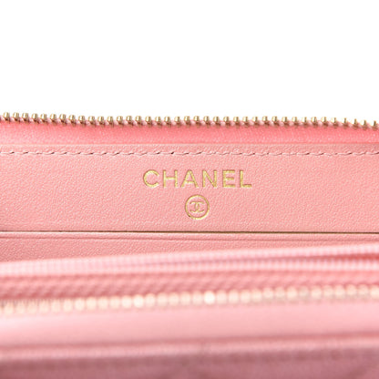 Chanel Iridescent Caviar Quilted Medium Zip Around Wallet Pink 6 of 9