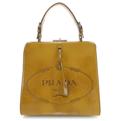 Prada Spazzolato Logo Print Framed Bag Ambra 1 of 9