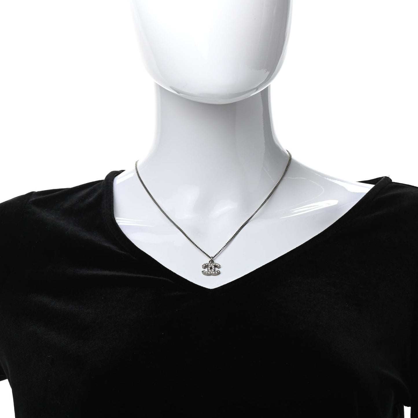 Crystal CC Necklace Silver