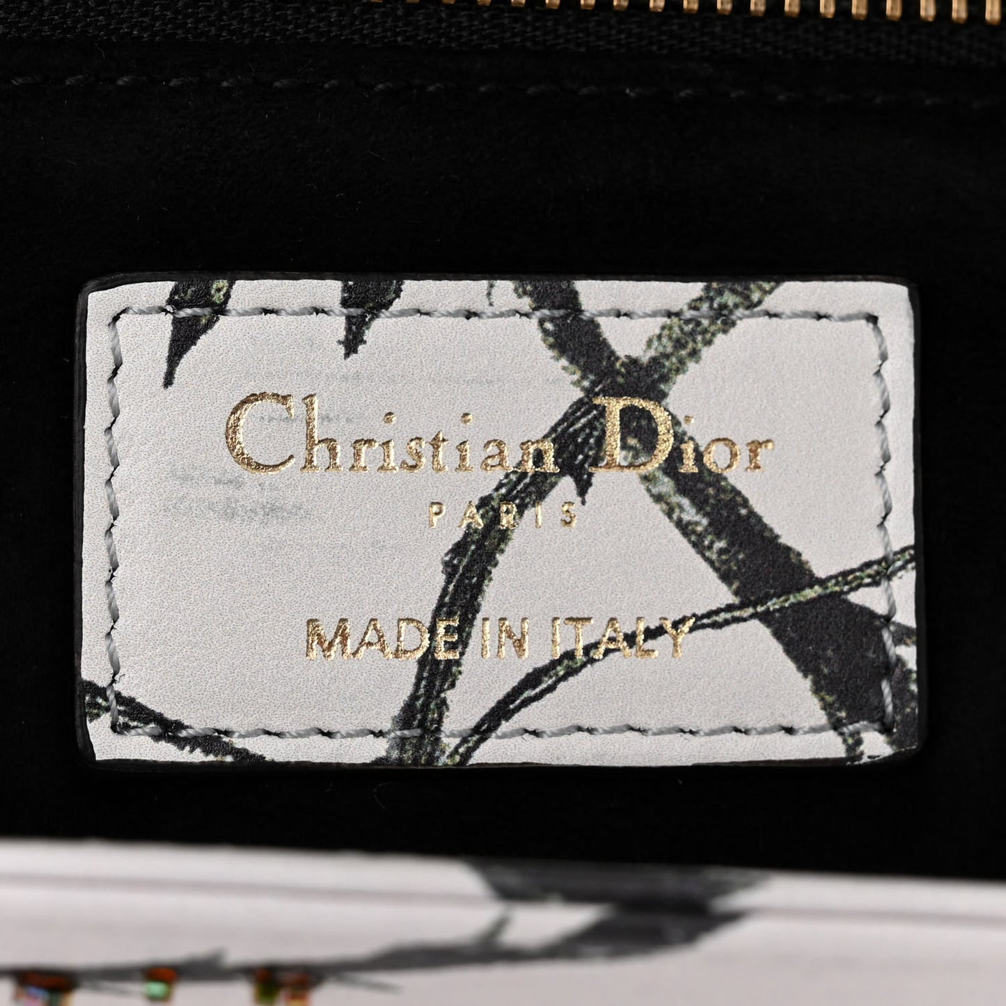 Calfskin Rosa Mutabilis Embroidered Medium Lady Dior White Multicolor
