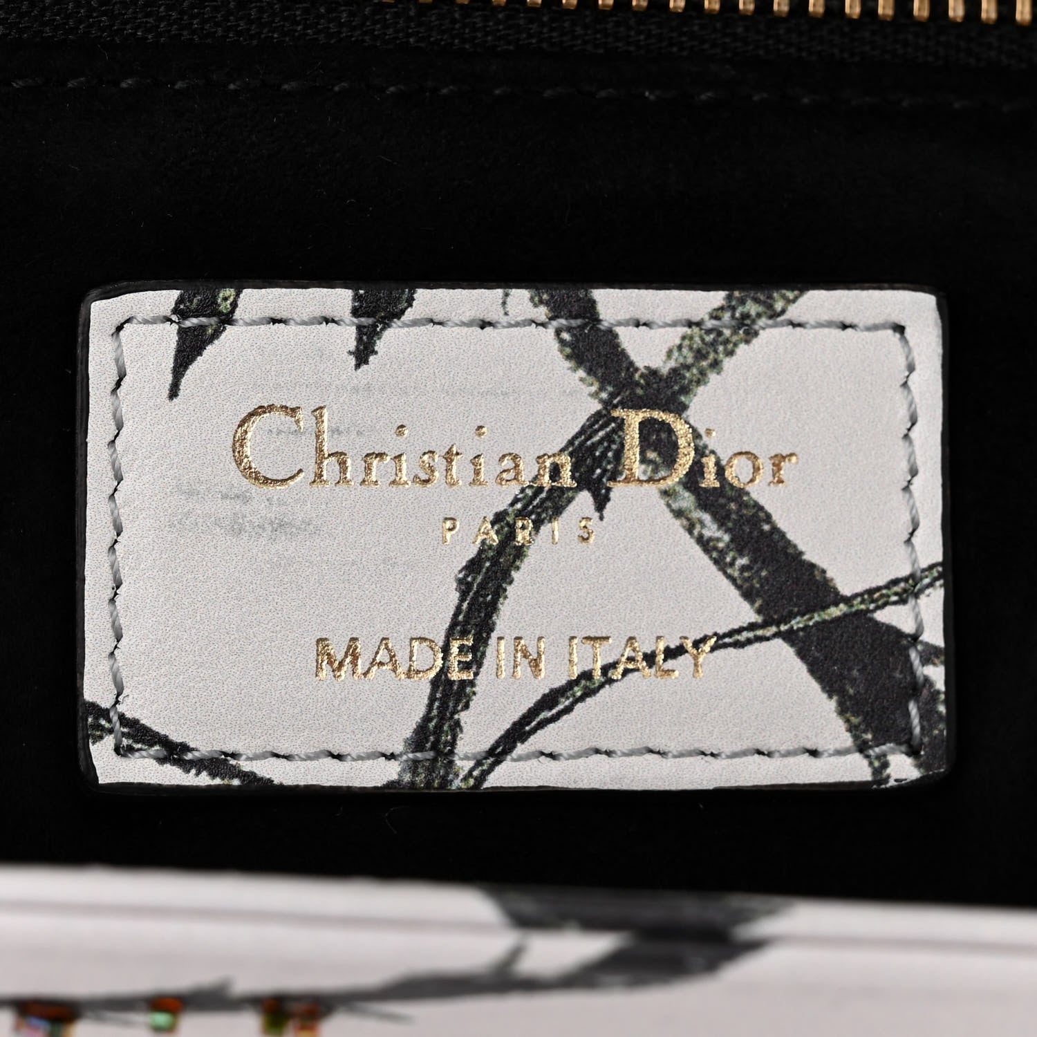 Christian Dior Calfskin Rosa Mutabilis Embroidered Medium Lady Dior White Multicolor 6 of 10