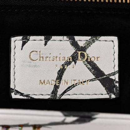 Christian Dior Calfskin Rosa Mutabilis Embroidered Medium Lady Dior White Multicolor 6 of 10