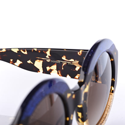 Gucci Acetate Round GG0084S Sunglasses Glitter Blue Multi 6 of 7