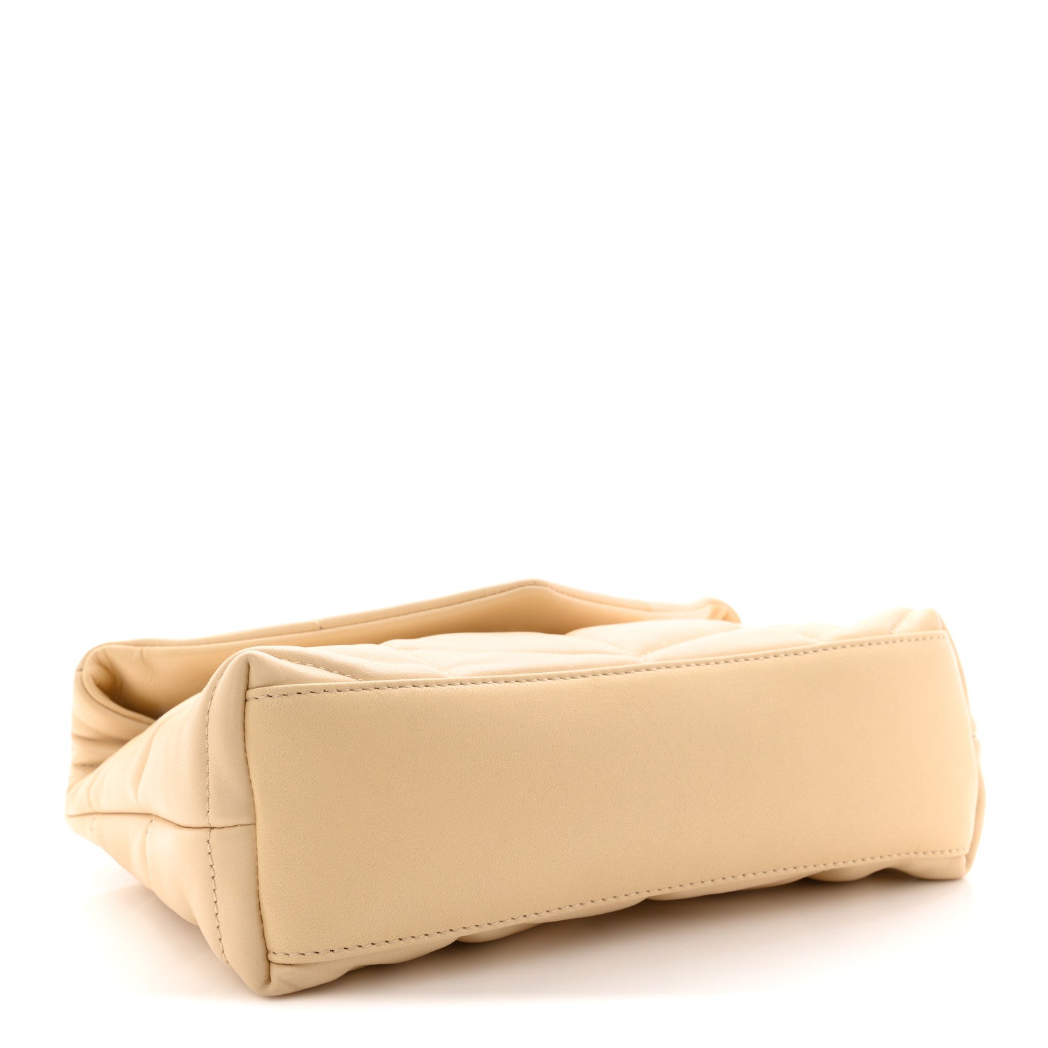 Saint Laurent Lambskin Quilted Toy Loulou Puffer Monogram Chain Satchel Jaune Pale 5 of 12