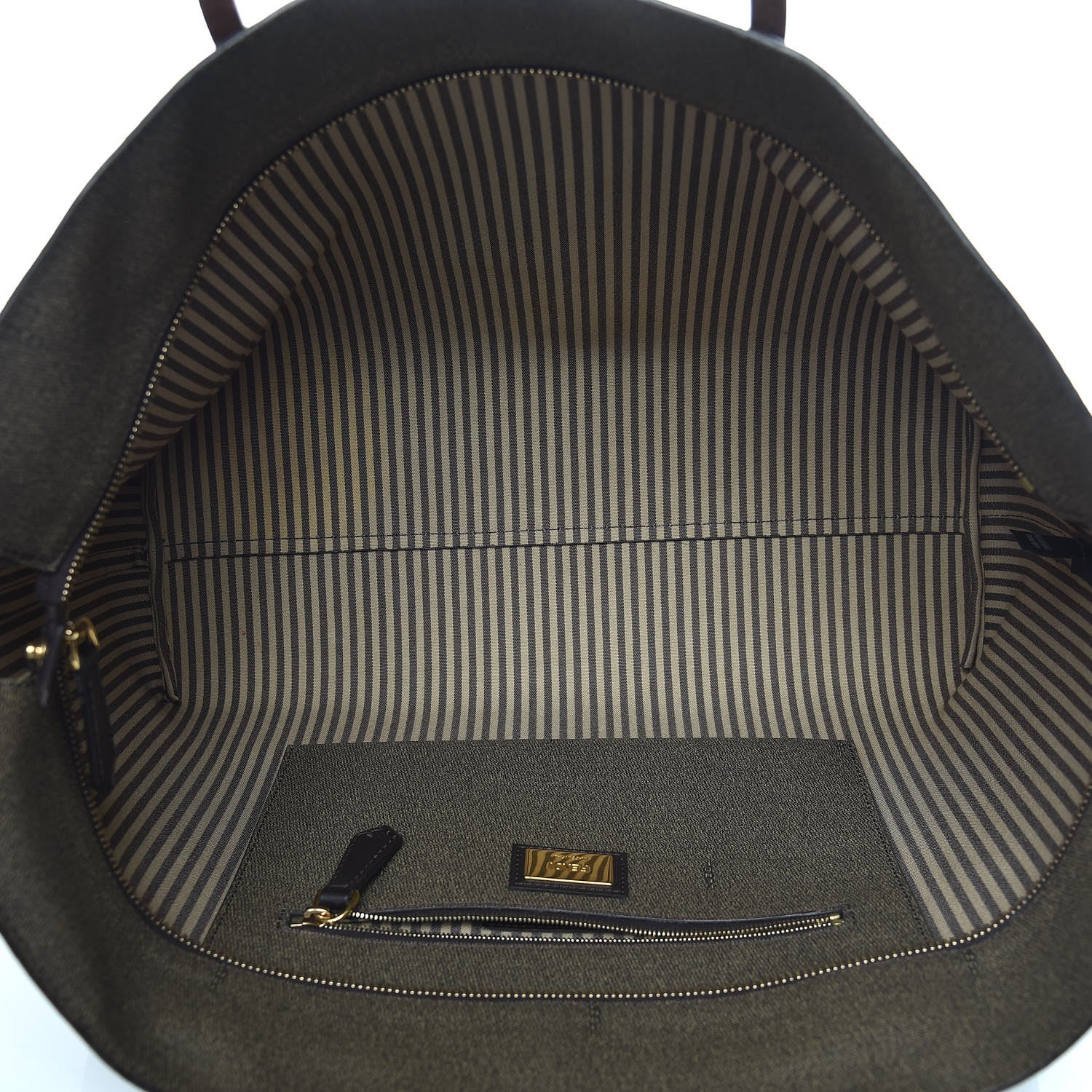 Fendi Zucca Spalmati Medium Roll Tote Tobacco Moro 5 of 9
