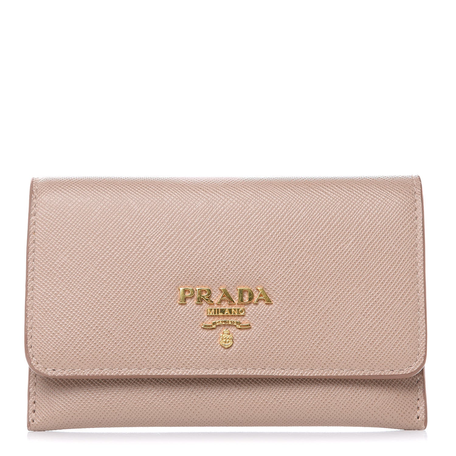 Prada Saffiano Metal Flap Card Holder Cammeo 1 of 8