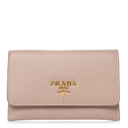 Prada Saffiano Metal Flap Card Holder Cammeo 1 of 8