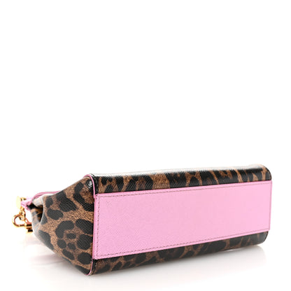 Dolce & Gabbana Dauphine Leopard Print Small Miss Sicily Satchel Pink 5 of 10
