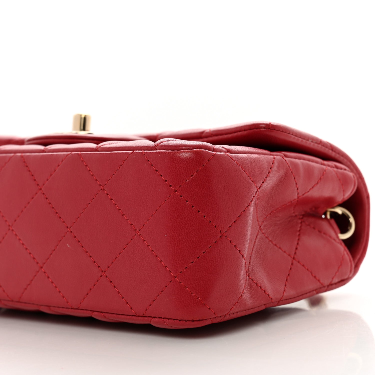 Chanel Lambskin Quilted Mini Rectangular Flap Red 10 of 10