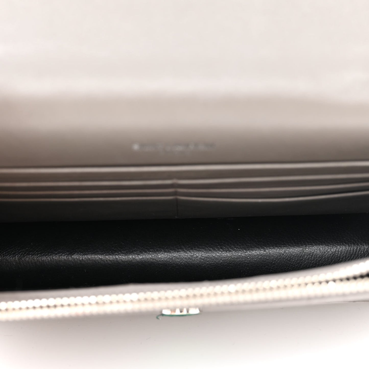 Calfskin Crocodile Embossed Kate Monogram Tassel Chain Wallet Fog