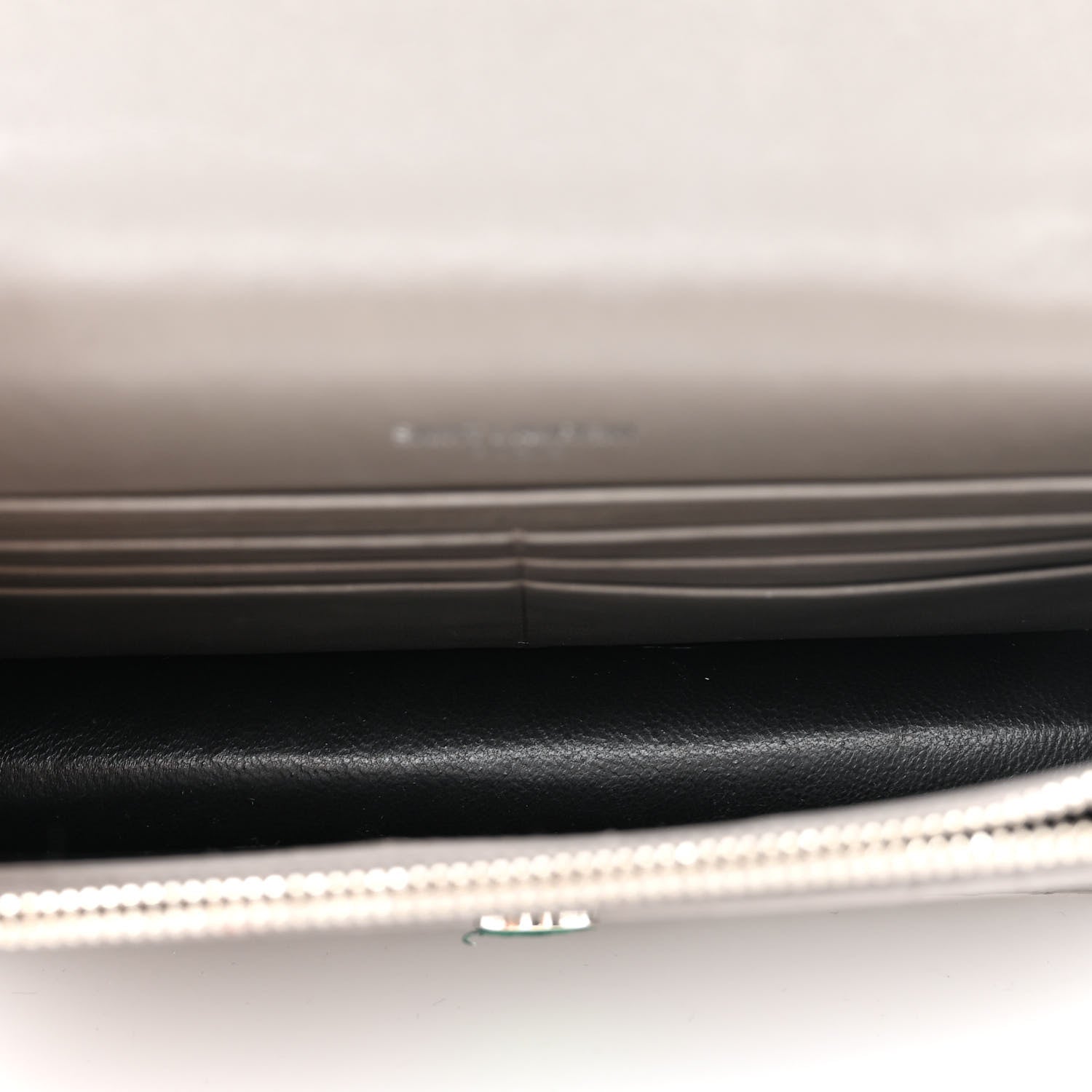 Saint Laurent Calfskin Crocodile Embossed Kate Monogram Tassel Chain Wallet Fog 5 of 12