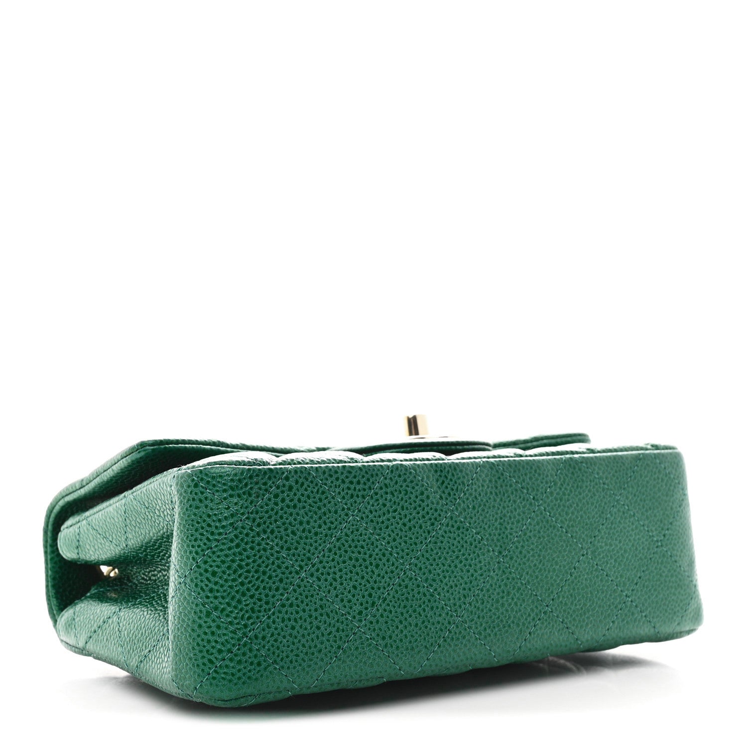 Chanel Metallic Caviar Quilted Mini Rectangular Flap Green 4 of 11