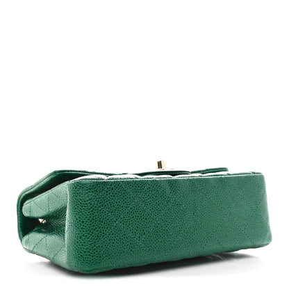 Chanel Metallic Caviar Quilted Mini Rectangular Flap Green 4 of 11