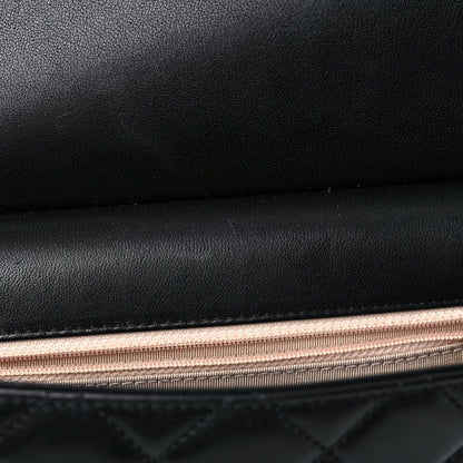 Chanel Goatskin Quilted Pearl Chain Flap Bag Black 14 of 14