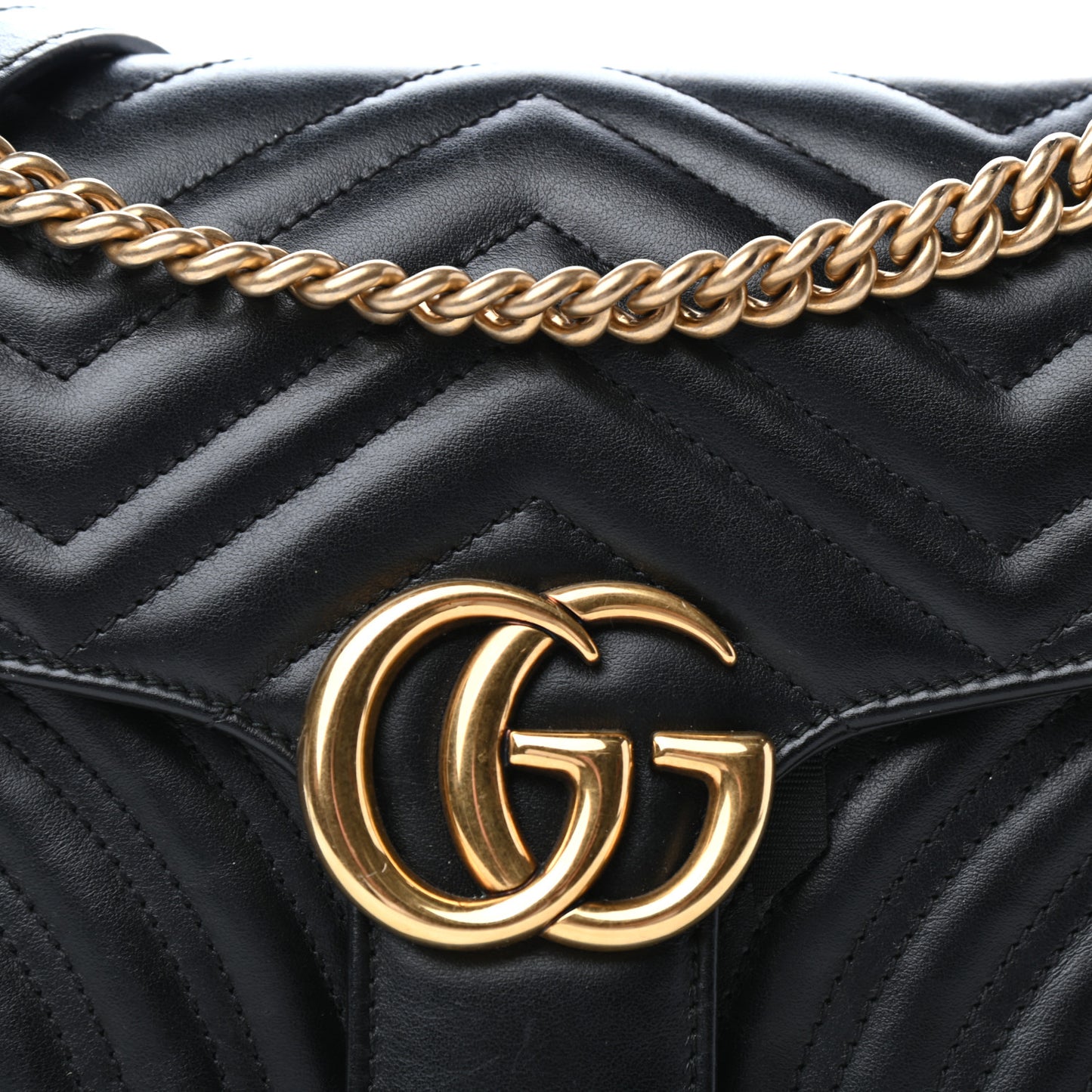 Calfskin Matelasse Small GG Marmont Shoulder Bag Black