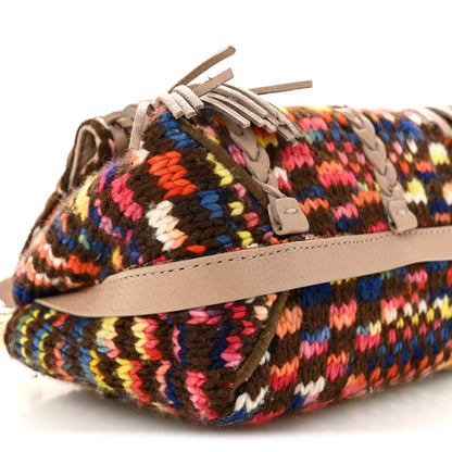 Chloe Cashmere Knit Calfskin Mini Penelope Soft Shoulder Bag Woodrose Multicolor 9 of 12