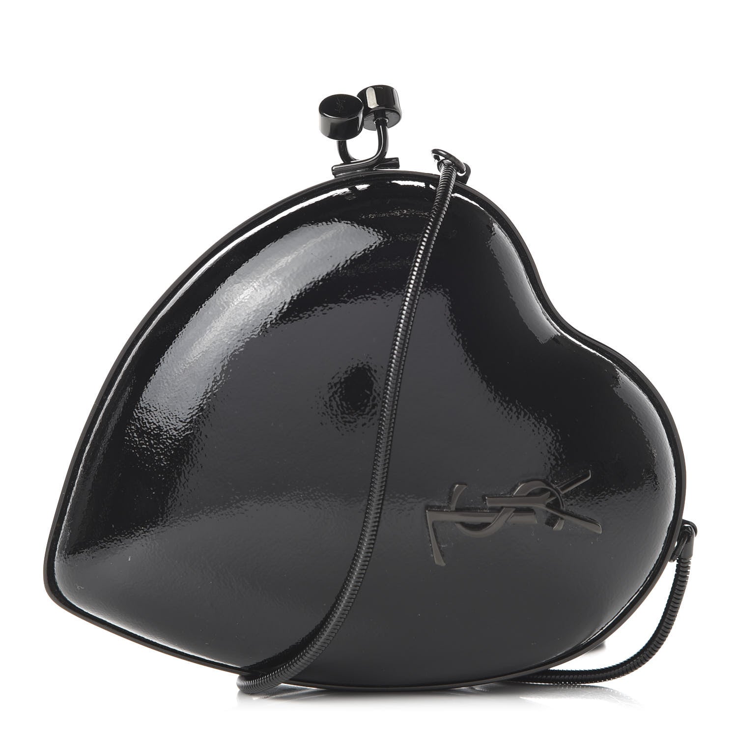 Saint Laurent Smooth Calfskin Heart Monogram Love Box Crossbody Black 1 of 9