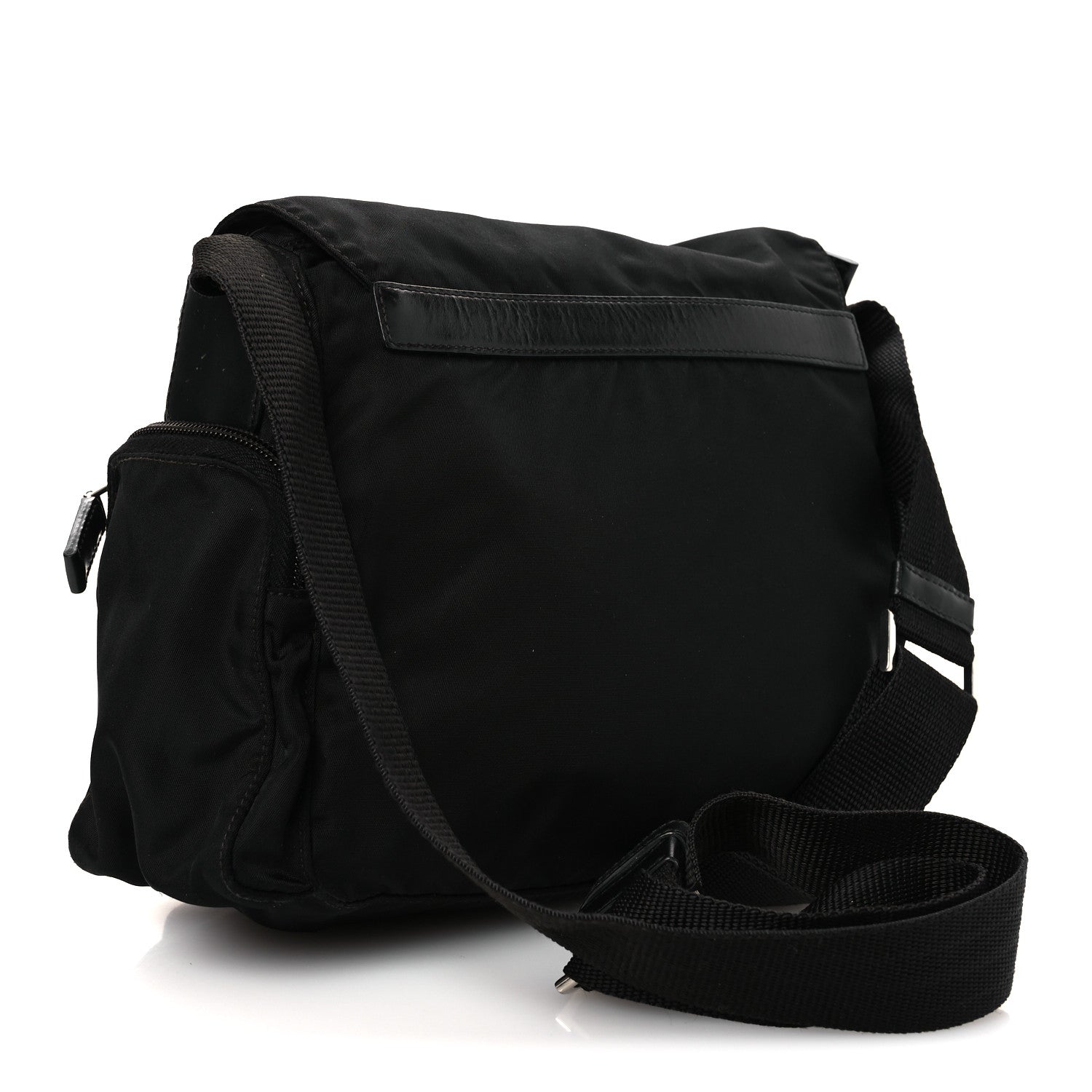 Prada Tessuto Nylon Saffiano Small Vela Messenger Black 3 of 16