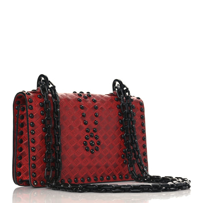 Christian Dior Calfskin Embossed Cannage Studded Mini J'Adior Chain Flap Bag Red 3 of 8