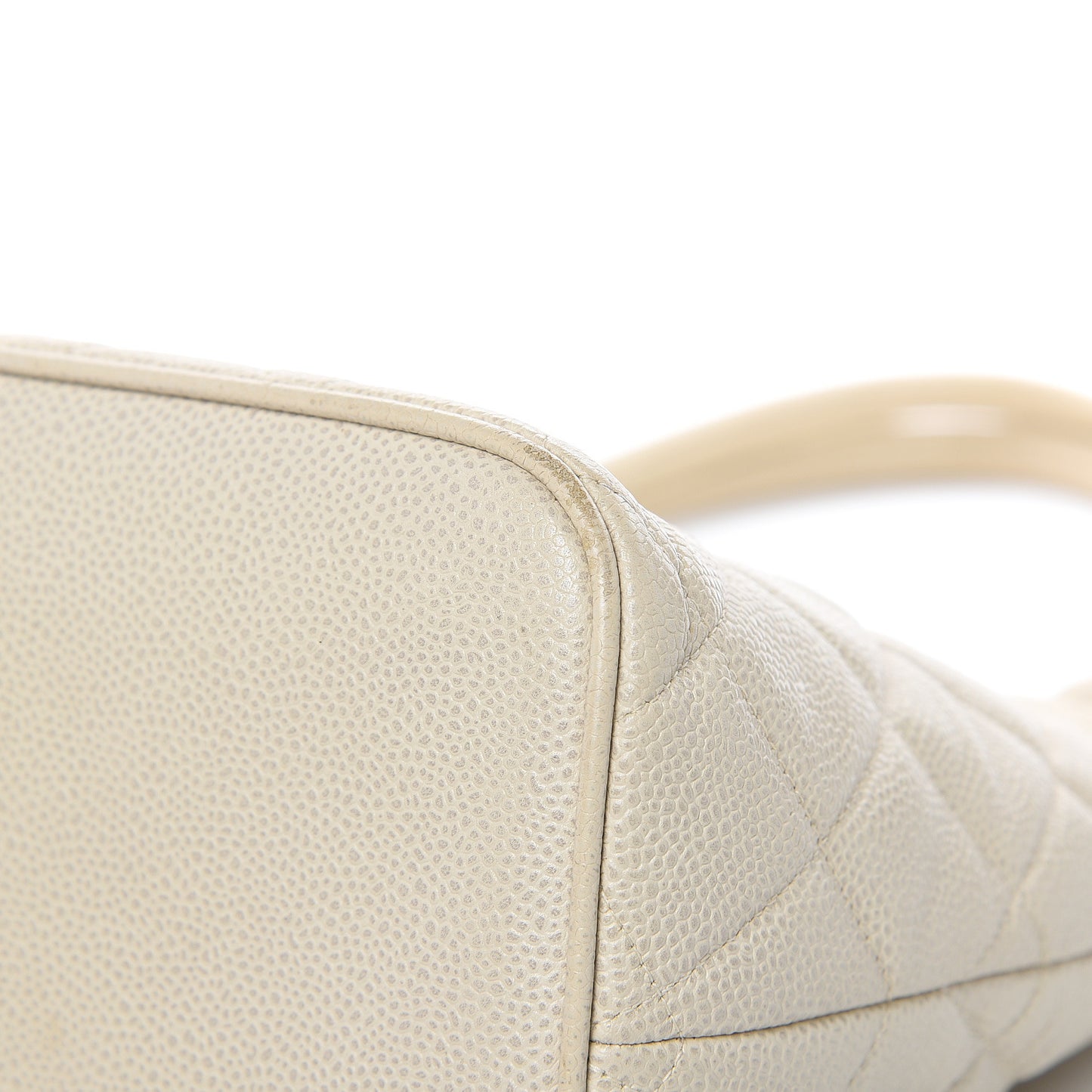 Caviar Quilted Medallion Tote Light Beige