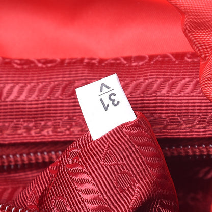 Prada Tessuto Nylon Vela Saffiano Mini Single Snap Buckle Backpack Rosso 8 of 8