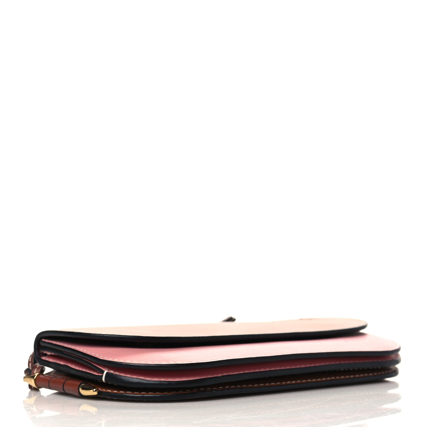 Smooth Calfskin Gate Continental Wallet Pastel Pink Tan
