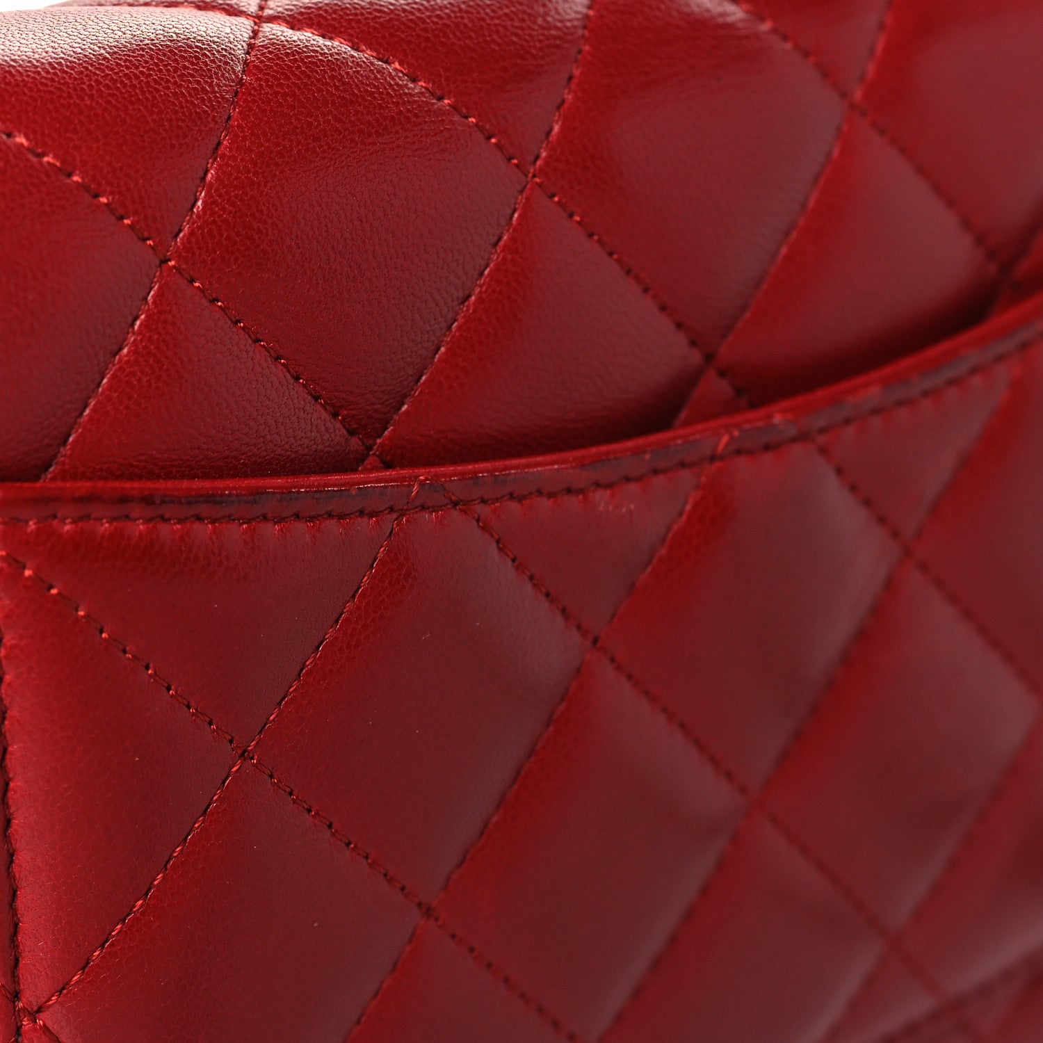 Chanel Lambskin Quilted Wallet On Chain WOC Red 11 of 11
