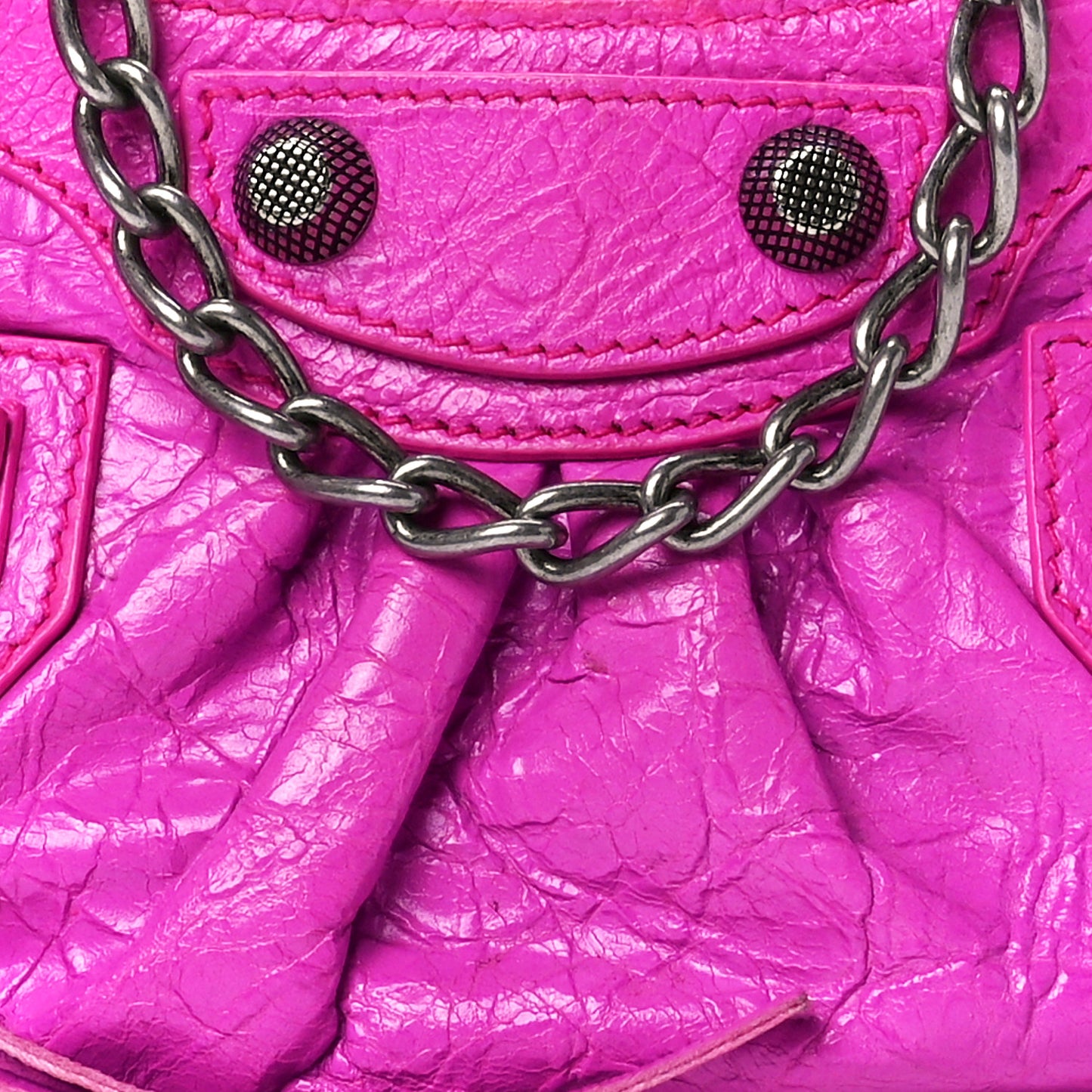 Agneau Arena Le Cagole Mini Purse With Chain Lipstick Pink
