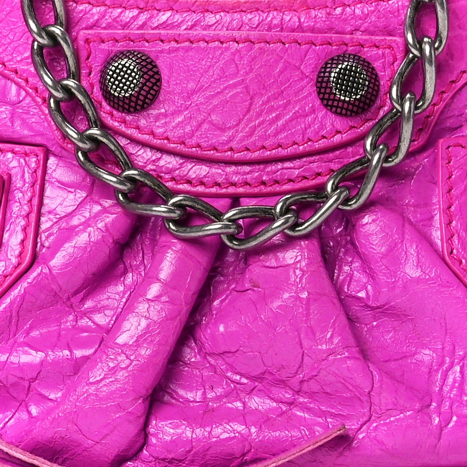Balenciaga Agneau Arena Le Cagole Mini Purse With Chain Lipstick Pink 9 of 12
