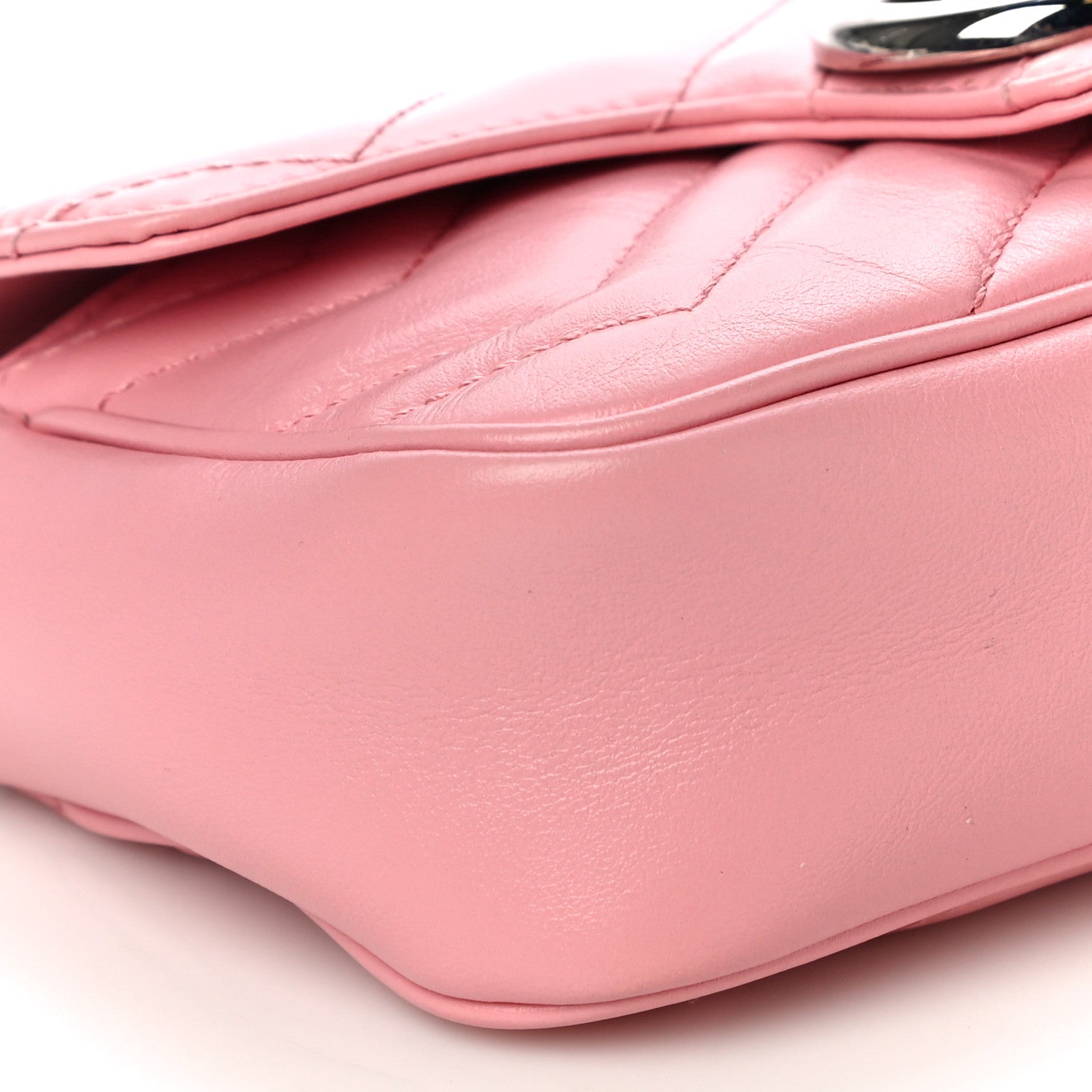 Gucci Calfskin Matelasse Super Mini GG Marmont Shoulder Bag Wild Rose 9 of 10