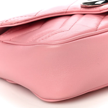 Gucci Calfskin Matelasse Super Mini GG Marmont Shoulder Bag Wild Rose 9 of 10