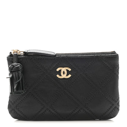 Chanel Lambskin Stitched Small Cosmetic Case Black 1 of 9