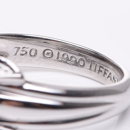 Tiffany 18K White Gold Diamond Signature X Ring 49 4.75 5 of 6