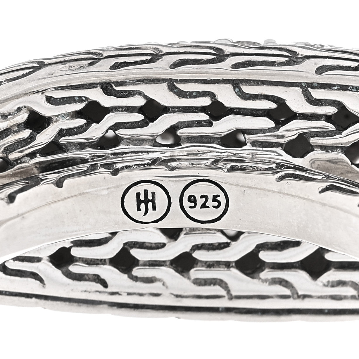 Sterling Silver Diamond Classic Chain Two Finger Ring 54 7