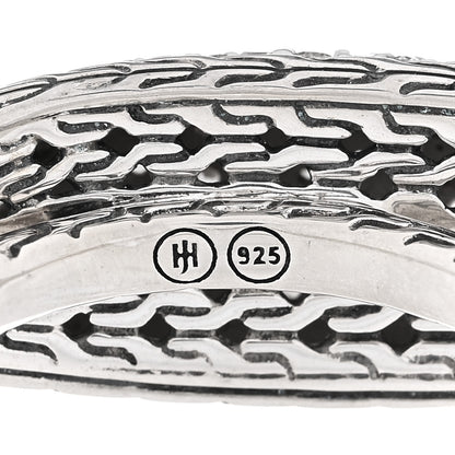 John Hardy Sterling Silver Diamond Classic Chain Two Finger Ring 54 7 5 of 5